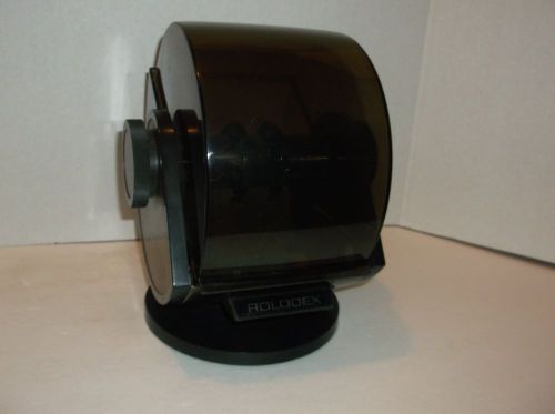 Vintage Rolodex Covered Rotary Swivel File SW-24C Faux Wood Finish
