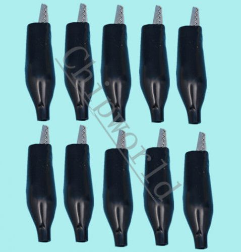 10pcs Black Test Clip Battery Clip Power Clip Sheath Clip