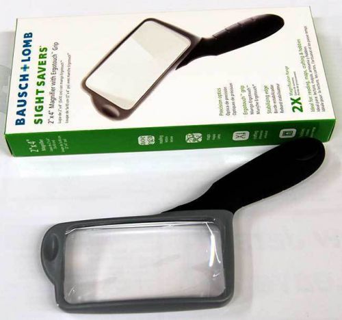 Bausch + lomb 2&#034; x 4&#034; (rectangular) x 2x power magnifier with ergotouch grip for sale