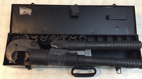 BURNDY 750 REVOLVER HYPRESS HYDRAULIC CRIMPER Y750-2 9 DIES