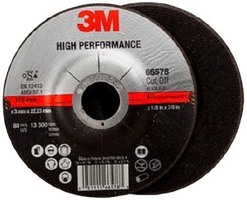 3M High Performance Cut-Off Wheel T27 66578, Ceramic, 4-1/2&#034; Diameter, 1/8&#034; 7/8&#034;