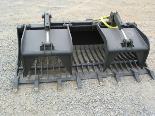 72&#034; rock grapple bucket bobcat skidsteer attachment quick attach for sale