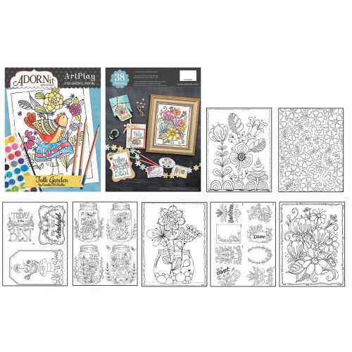 AdornIt ArtPlay Coloring Book-Folk Garden