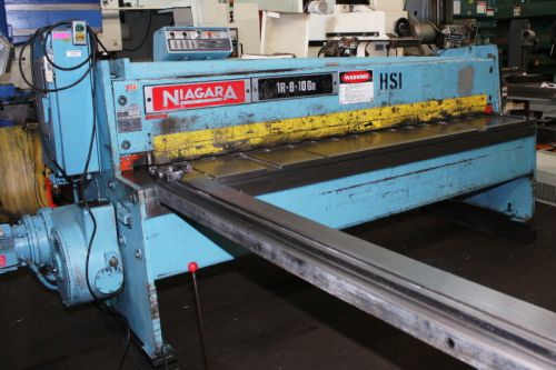 10ga cap. 96&#034; w niagara 1r-8 shear, front operated power back gauge for sale