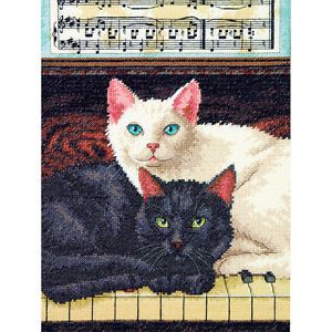 &#034;Ebony &amp; Ivory Counted Cross Stitch Kit-9&#034;&#034;X12&#034;&#034; 14 Count&#034;