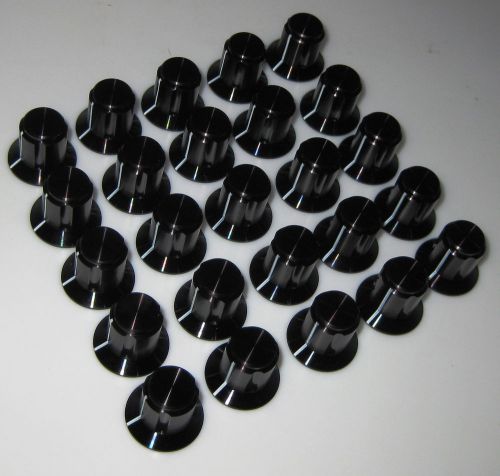 ALCOKNOB KS-500B 1/8” Black Knob Package of 25 (NOS)