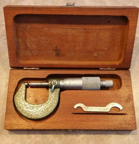 Vintage Mitutoyo No. 103 - 260 Micrometer 0.1&#034; .0001 in Case Excellent Condition