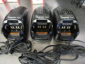 U813 LOT OF 3 MOTOROLA IMPRES ADAPTIVE BATTERY CHARGERS RADIO SECURITY