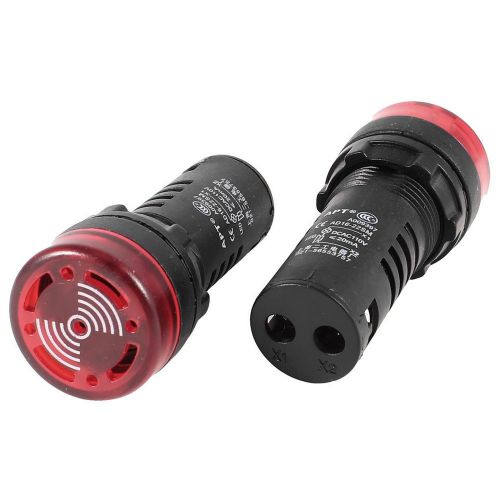 Uxcell Panel Mount ACDC 110V Red LED Buzzer Alarm Signal Indicator Light 2Pcs