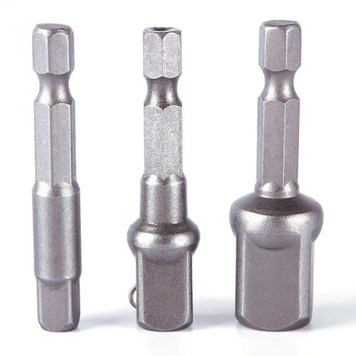 3 Pcs Socket Adapter Set Hex Shank to 1/4,3/8,1/2 DT