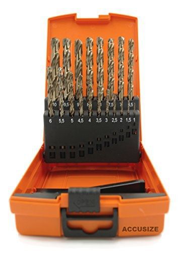 Accusize Industrial Tools AccusizeTools - M35 HSS+5% Cobalt Metric Drill Set, 1