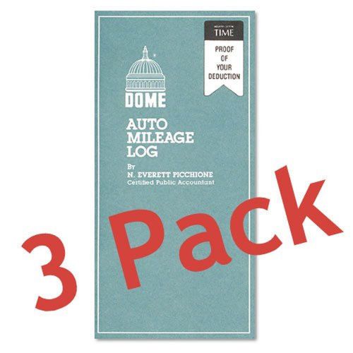 3 pack Auto Mileage Log Undated 3 1/4 x 6 1/4 32 Forms. Made in the USA