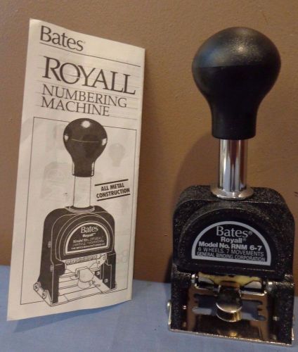 1964 - Bates Royall Automatic Numbering Machine (Model RNM6-7) Box Included