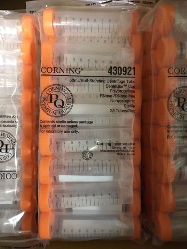Corning 50ml pp centrifuge tubes, self-standing, plug seal cap, 25/slv lot of 24 for sale