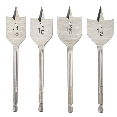 Warrior steel large diameter spade drill driver bit 4pc wood shank boring bits for sale