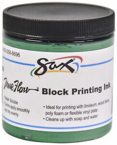 Sax True Flow Water Soluble Block Printing Ink, 8 Ounces, Green