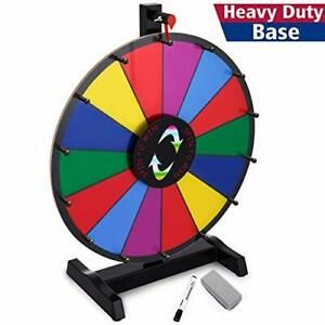 18 Inch Heavy Duty Table Prize Wheel Spin, 14 Slots Color Spinning Prize