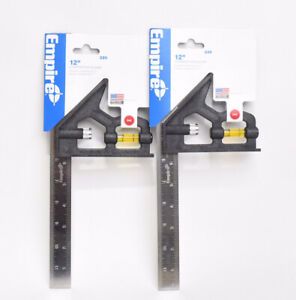 2pk Of Empire 220 12&#034; Polysteel Combination Square Adjustable Levels
