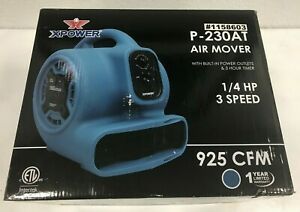XPOWER P-230AT-Blue 925CFM Mini Mighty Air Mover Utility Blower Fan with Buil...