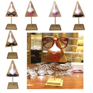 Wooden Sunglasses Eyeglass Display Holder Mustache Display Stand Funny Decor