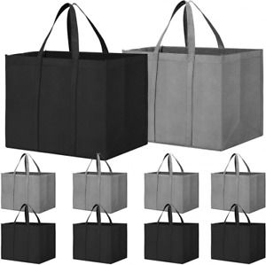 Reusable Grocery Shopping Bags 10 Pack Large Foldable Tote Bags Bulk, Eco