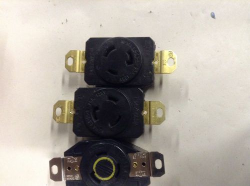 LOT OF 3 L520-R NEMA L5-20R SINGLE TURNLOK RECEPTACLE (20A, 125V)