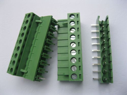 50 pcs Angle 9pin/way 5.08mm Screw Terminal Block Connector Green Pluggbale Type