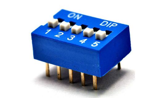 20pcs Blue DIP switch 5 Position 5p Pitch Through Hole 2.54mm