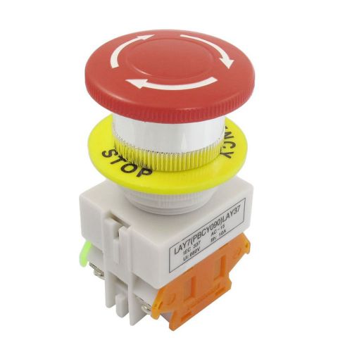 Red Mushroom Cap 1NO 1NC Emergency Stop Push Button Switch 660V 10A