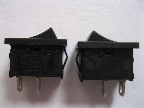 10 pcs rocker switch on/off 2pin 6a 10a black cap kcd1-101 21x15mm for sale