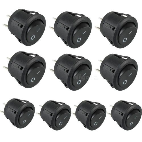 10pcs on/off 2 position spdt round boat rocker switch 6a/250v 10a/125v ac hiyg for sale