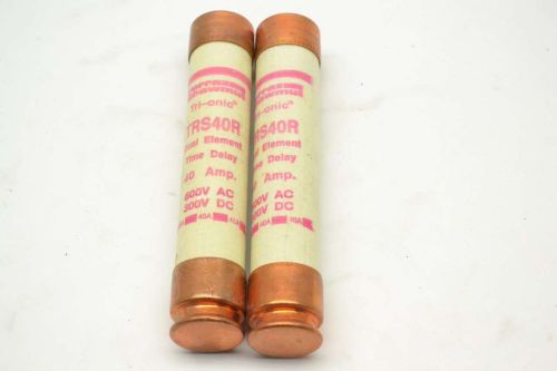 LOT 2 FERRAZ SHAWMUT TRS40R TRI-ONIC 600V-AC 40A AMP RK5 TIME DELAY FUSE B388643