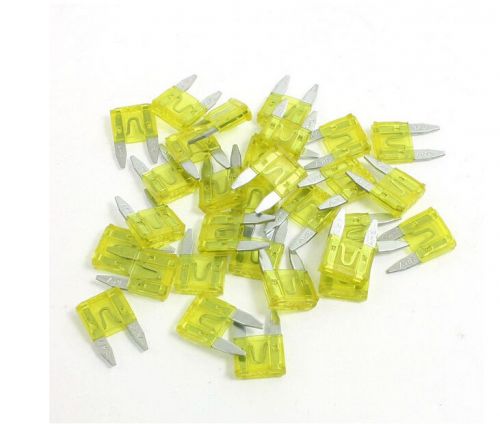 30 Pcs 32V 20A 20 AMP Mini Automotive Car Truck SUV Blade Fuses Yellow