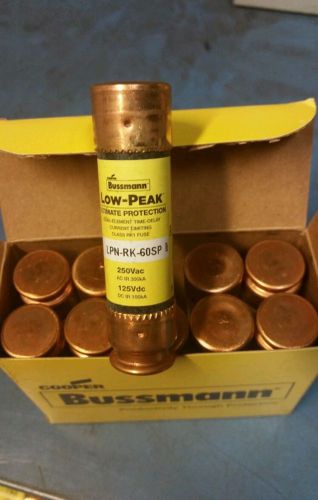 BUSSMANN LPN-RK-60SP LOW PEAK FUSES 60A  BOX OF 10  NIB