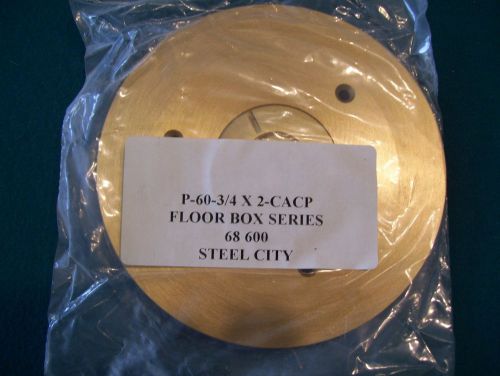 ONE - NEW - STEEL CITY T &amp; B #P60 3/4 2 CACP - BRASS CARPET FLOOR BOX PLATE