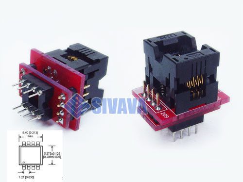 Soic8 sop8 to dip8 adapter of 209mil spi chips eprom programmer **high quality for sale