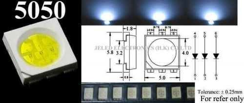 New 500 pcs plcc-6 5050 3-chips power smd 10000mcd white led bestbuy for sale