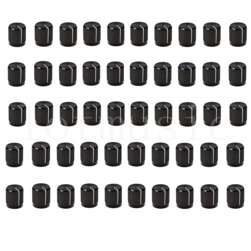 50pcs Aluminium Alloy ?15x16mm 18T Insert Type Knobs Black