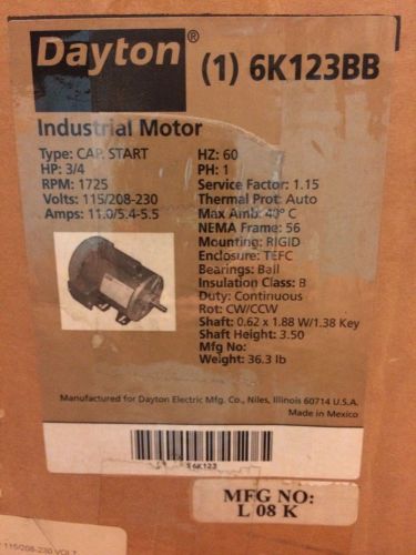 DAYTON MOTOR 6K123BB ~~~ NEW