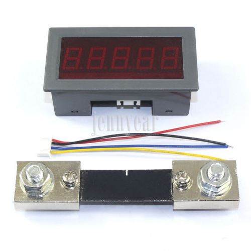 DC 5V 100A Ammeter Digital Amp Panel Meter Amp Gauge Red LED with Current Shunt