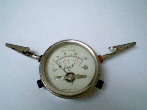 VINTAGE HOYT AC VOLT METER GAUGE STEAMPUNK Glass front B0006