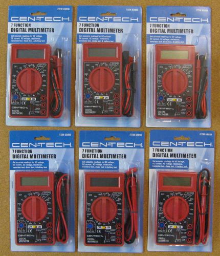 6 CEN-TECH 7 FUNCTION DIGITAL MULTIMETER MULTITESTERS AC/DC VOLTAGE AMPS 69096