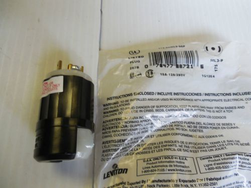 NEW LEVITON POWER PLUG 175-00ML3-00P 175MML300P ML3-00P 15A 15 A AMP 125/250V