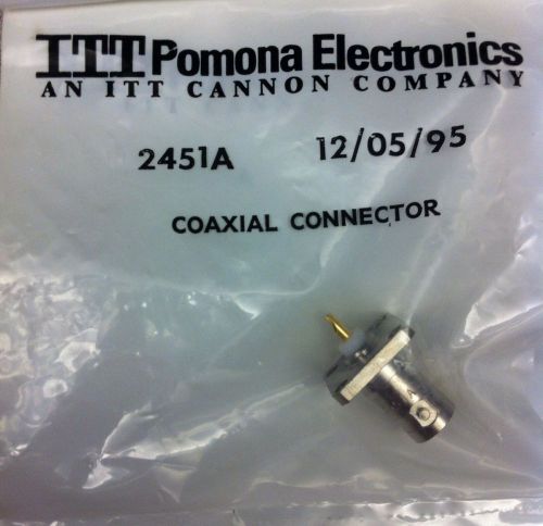 Pomona 2451A RF/Coaxial BNC Jack Connector, Female Straight Flange Mount - New