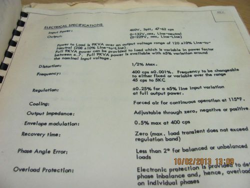 CALIFORNIA INSTRUMENTS MANUAL 9003A-714A: AC Power Supply - Oper&amp;Maint. #66657