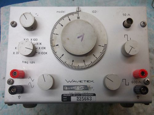 WAVETEK 102 FUNCTION GENERATOR SQUARE/TRIANGLE/SINE .008Hz-1MHz FREE SHIPPING