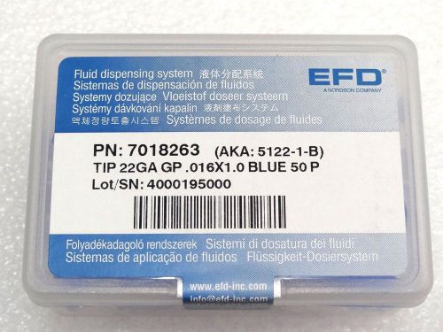 NIB EFD 7018263 AKA:5122-1-B TIP 22GA GP.16X1.0 BLUE 50P