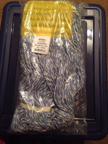 14 oz. Microfiber Blue/Yellow Wet Mop MFSM14