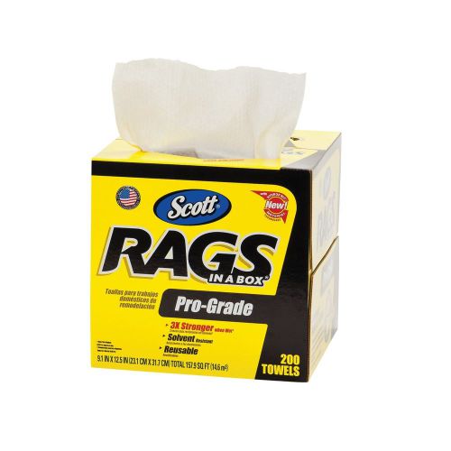 Kimberly-Clark Scott 39364 Pro-Grade Disposable Rags, White (Box of 200) New