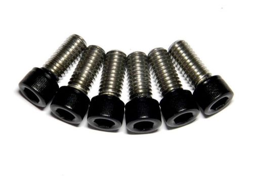 (6) 3/8x16x3/4 Stainless Steel Socket Head Allen Cap Screws Powder Coated Black